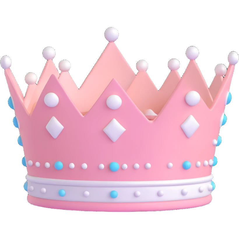 white and pastel pink crown, tall and elegant emoji
