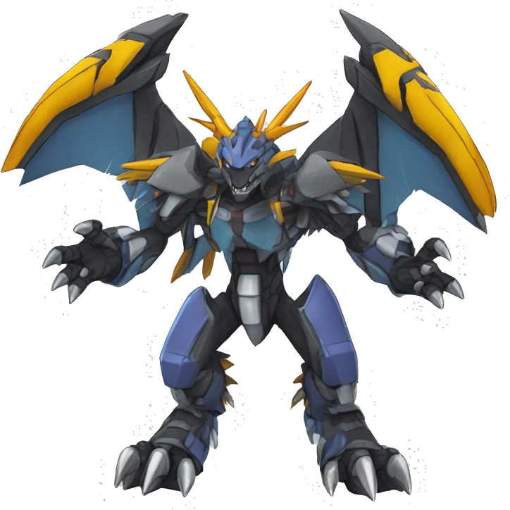  Cool Edgy Digimon-Fakemon-Greymon with edgy markings full body emoji