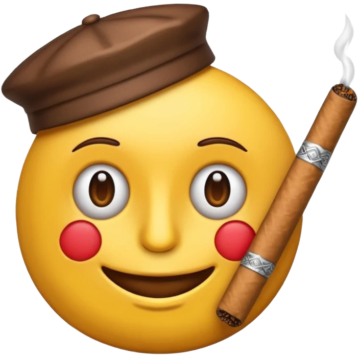 Pon este emoji  🫩 con un cigarro en la boca emoji