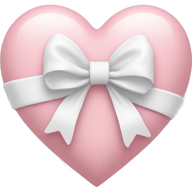 Pastel pink heart with white bow emoji