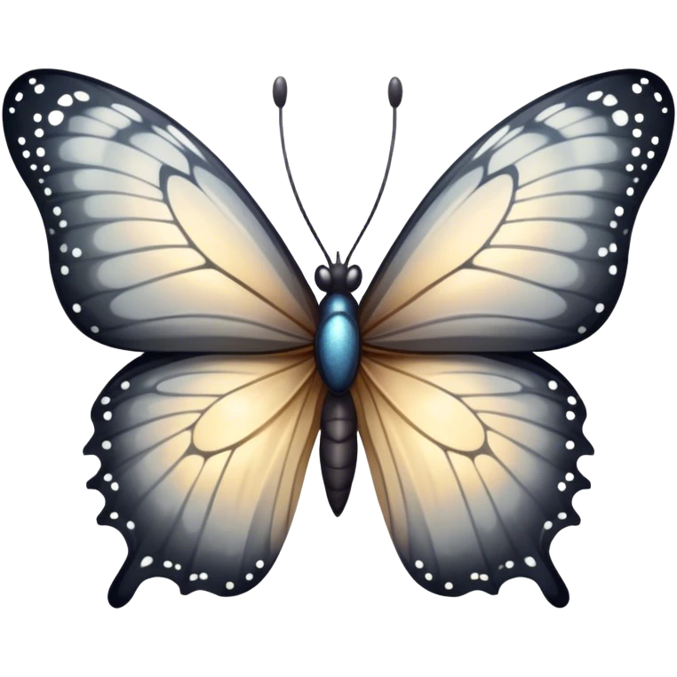 Dim grey beautiful sparkling butterfly emoji