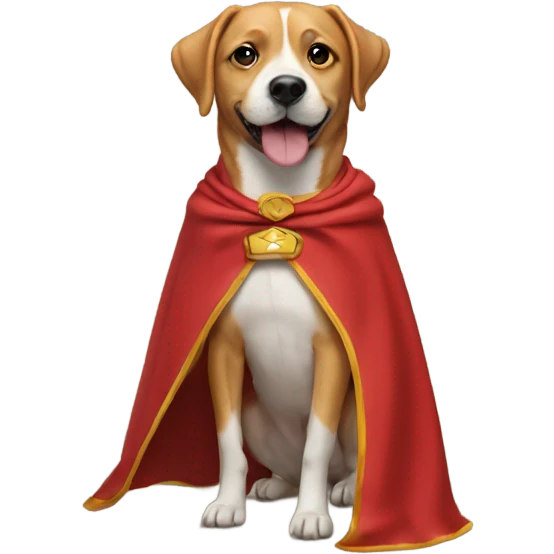 Dog wearing cape emoji