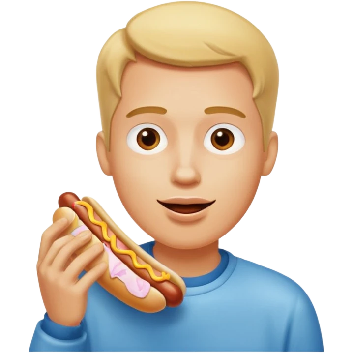 guy eating a hot dog emoji