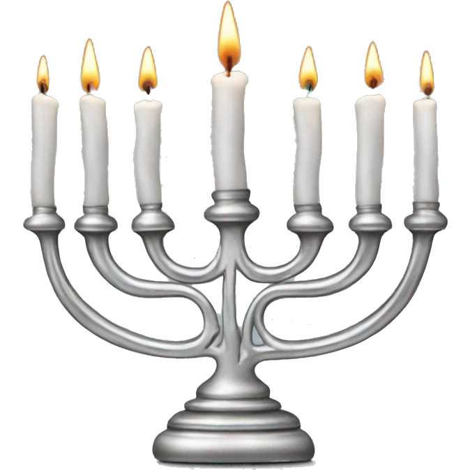 Silver Menorah with 8 candles in a row emoji