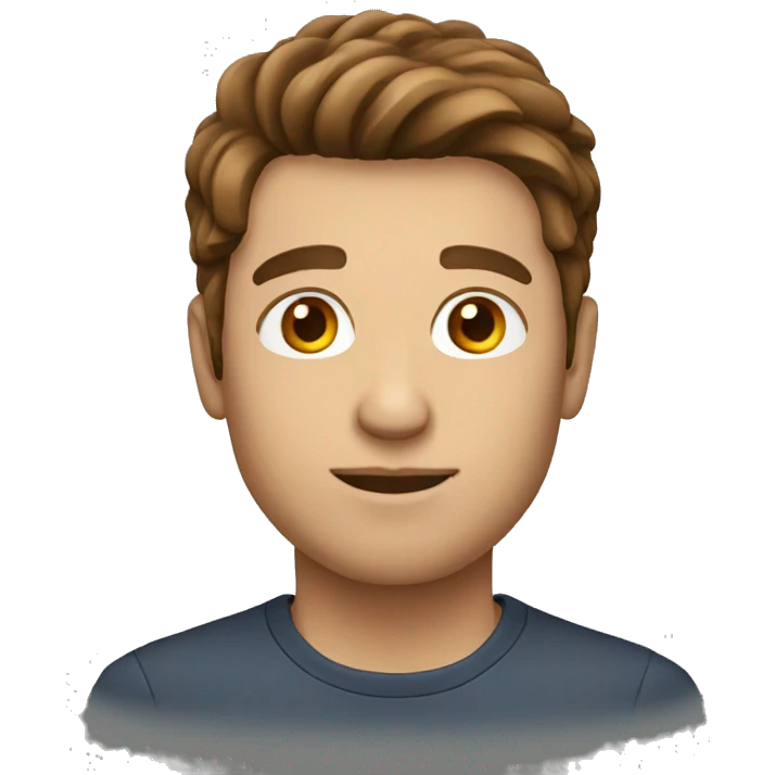 Man brown hair emoji