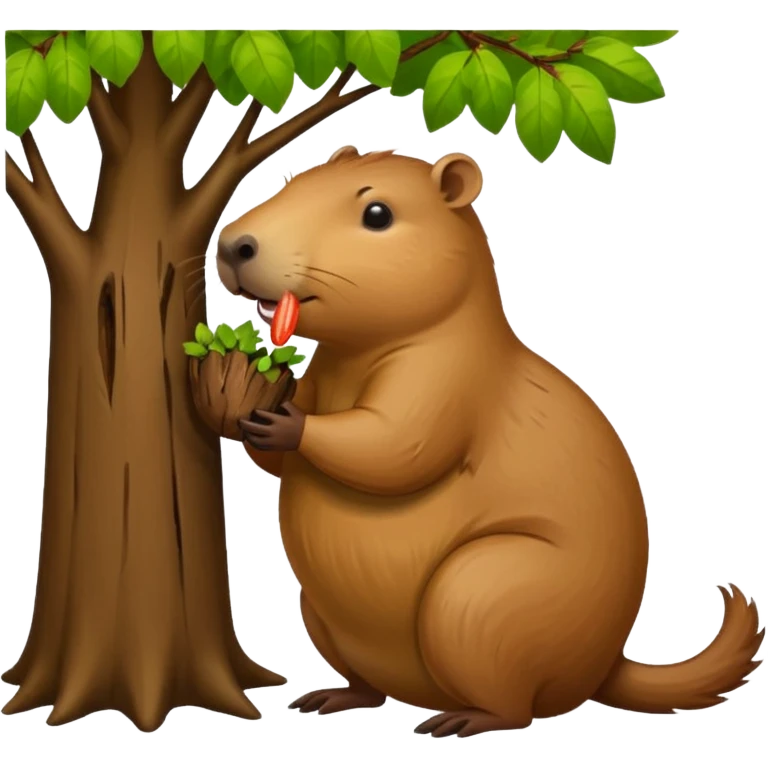 capibara chewing a tree emoji