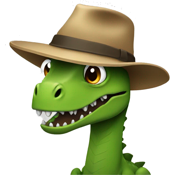 a dinosaur with a sombero hat emoji