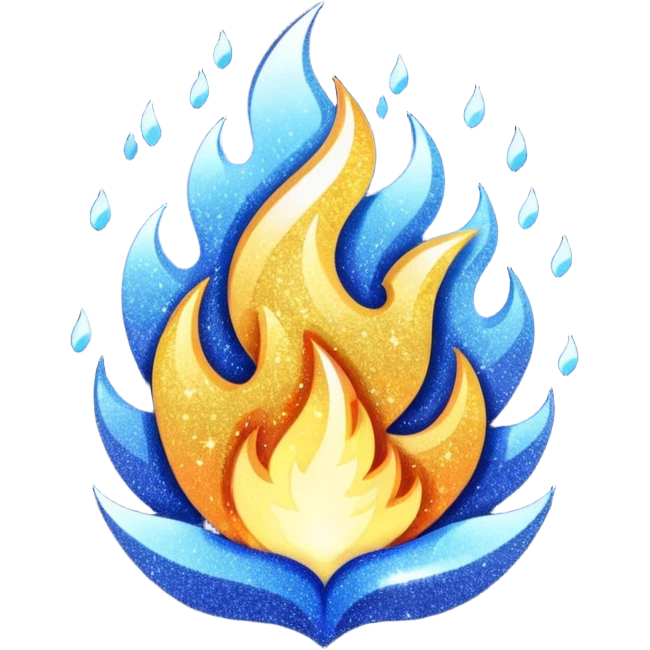 navy blue glitter fire emoji