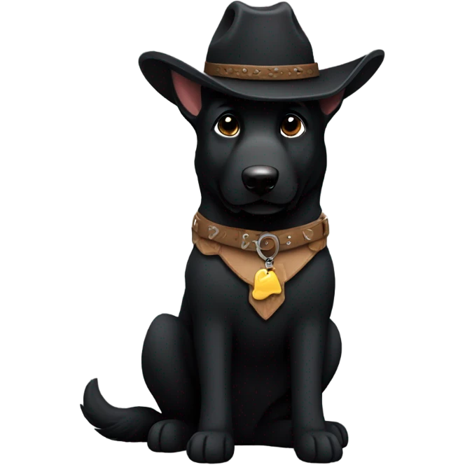 All black German shepherd cowboy  emoji