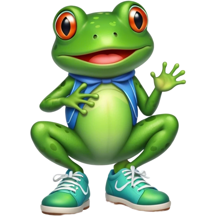 frog wearing shoes  emoji