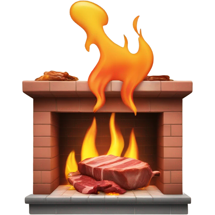 Meat cooking in a fireplace emoji