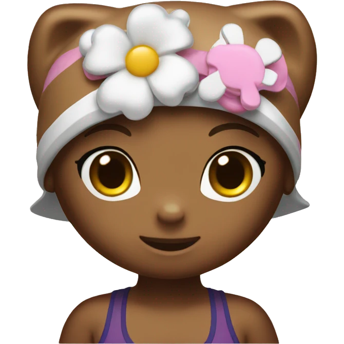 Brown hello kitty with swim wear emoji