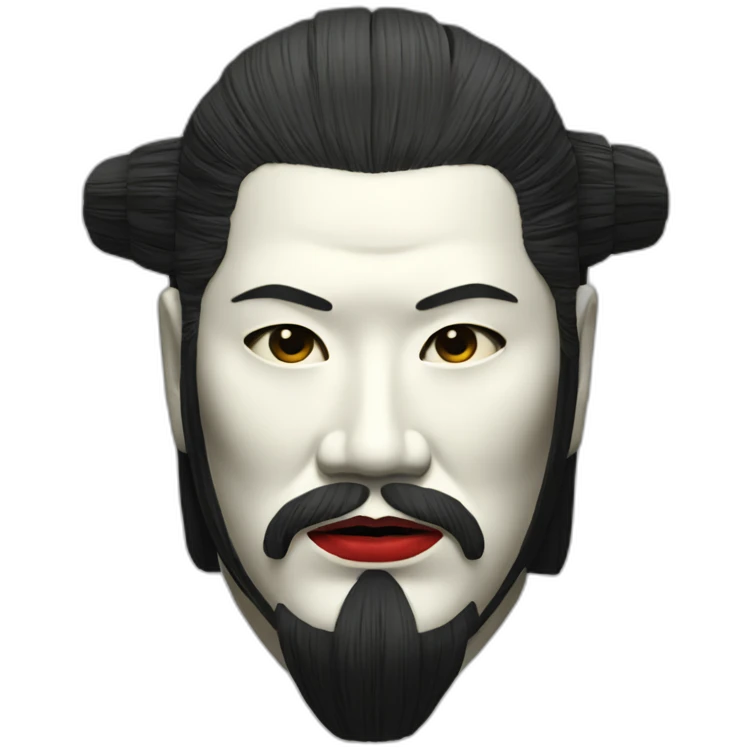 noh-mask-longhair-japanese-kimono-massive-man emoji