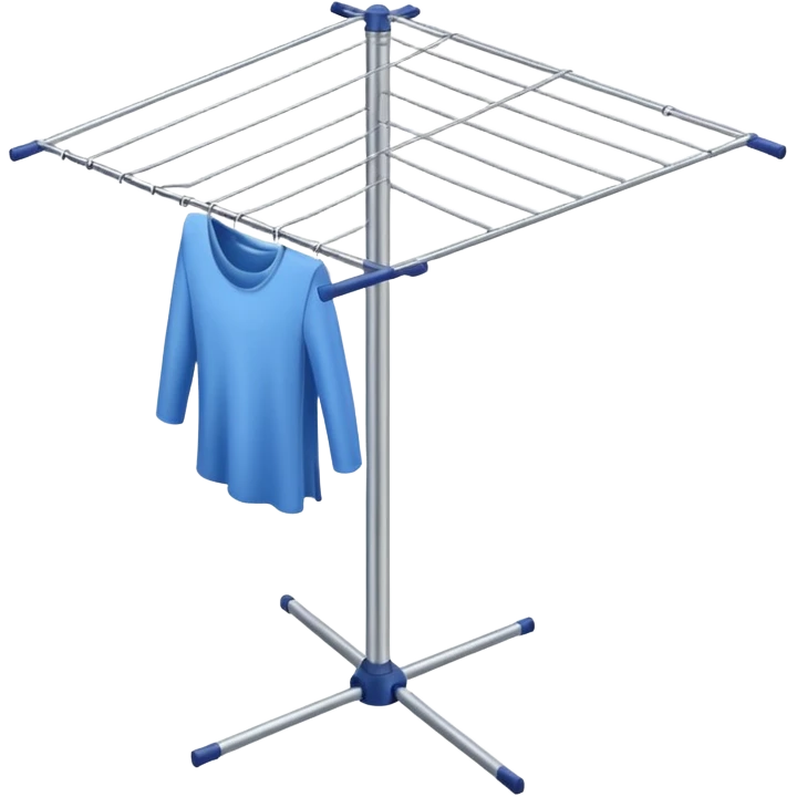Clothes Drying Rack with a single central steel post, and fanning-out clotheslines at the top emoji
