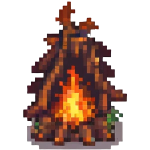 glowing bonfire at night emoji