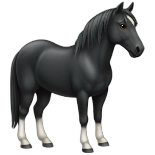 caballo color negro  emoji