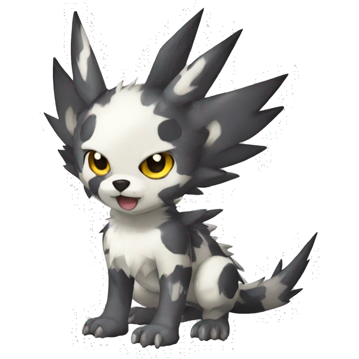 cute cool edgy Digimon-Fakemon-animal with cool markings full body emoji