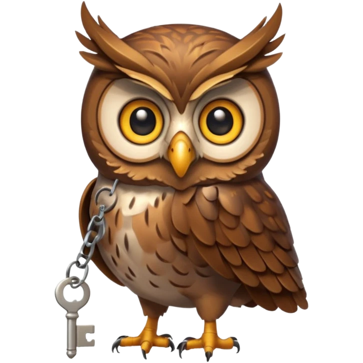 Сова с ключом emoji