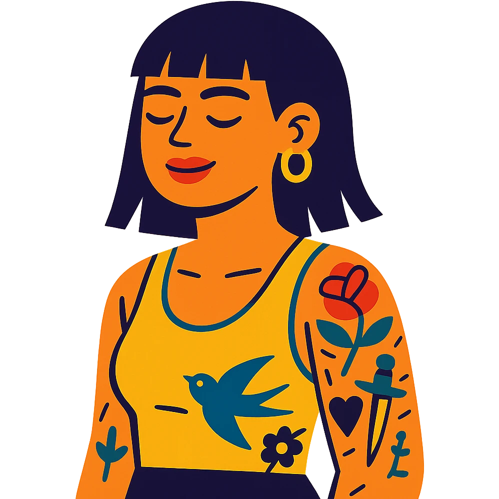 tattooed girl emoji