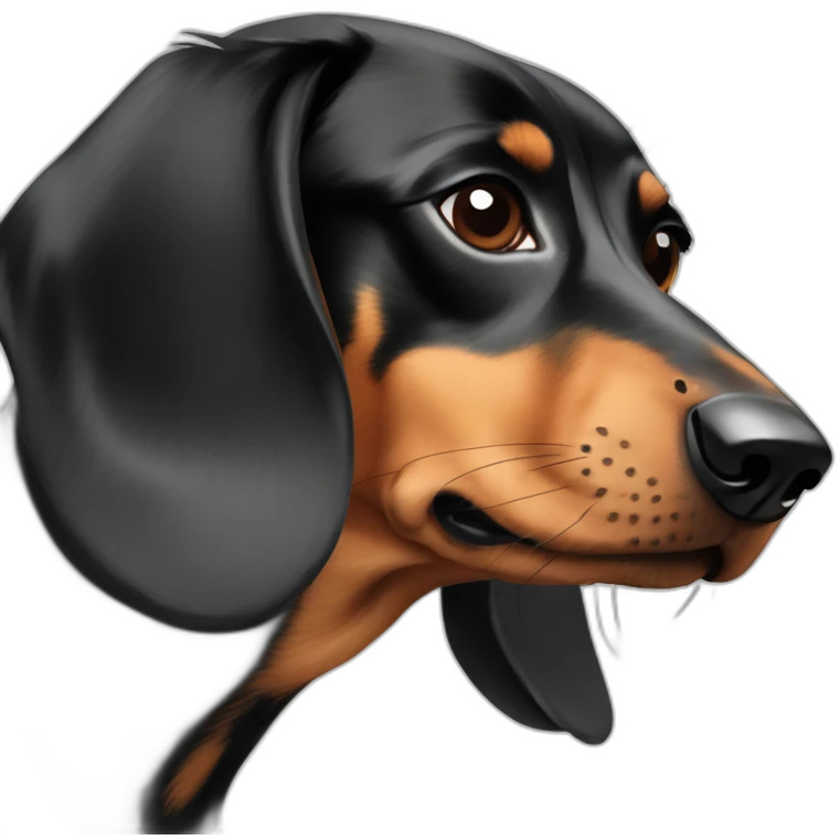 Dog head reality dachshund sideways lefts emoji