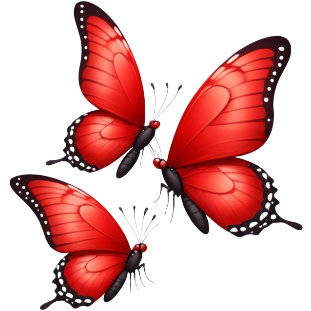 3 mariposas rojas volando emoji