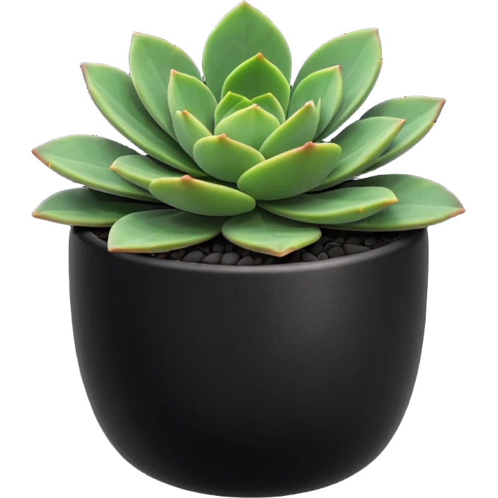 Desk Succulent Plant blavk cup emoji