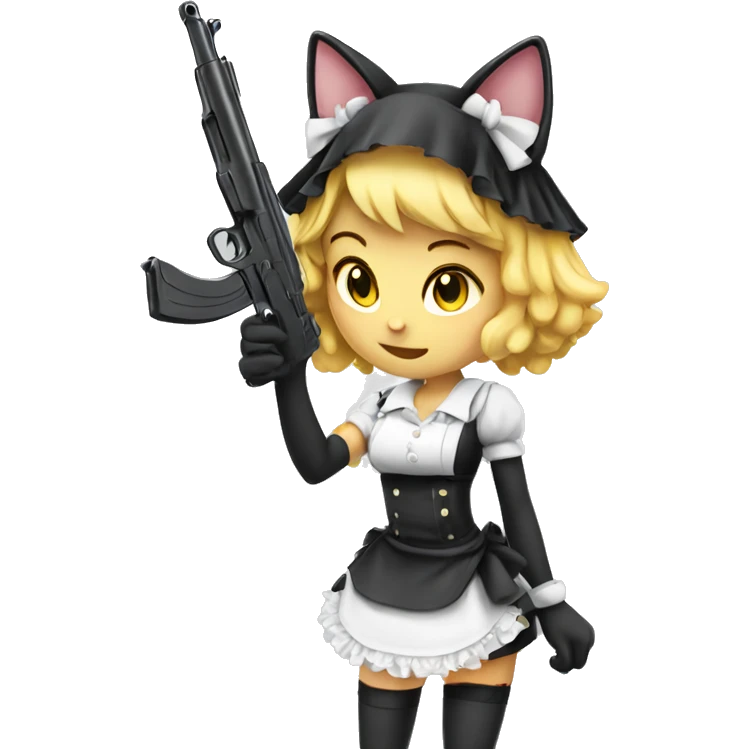 maid catgirl with gun emoji