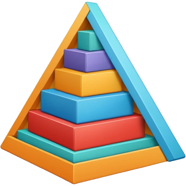 2-d triangle with boxes inside like a bureaucratic system (NOT 3D) emoji