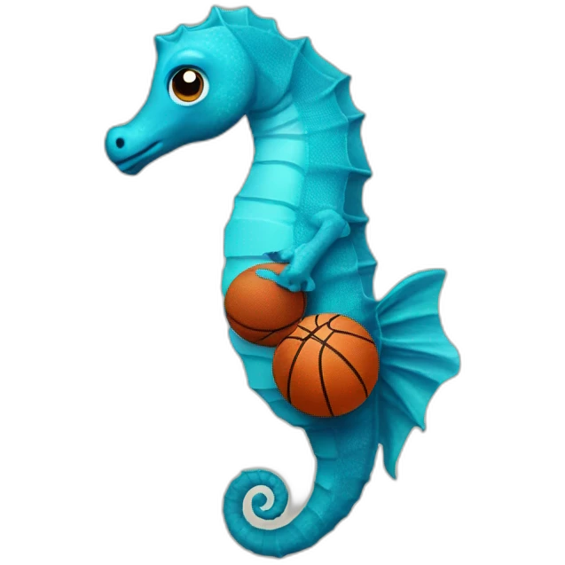 seahorse wearing basketball outfit emoji