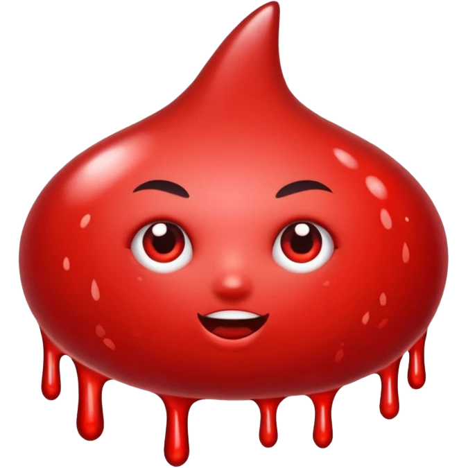 glitter red blood emoji
