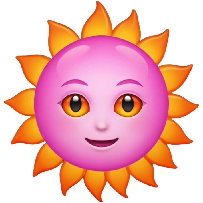 Pink and orange sun emoji