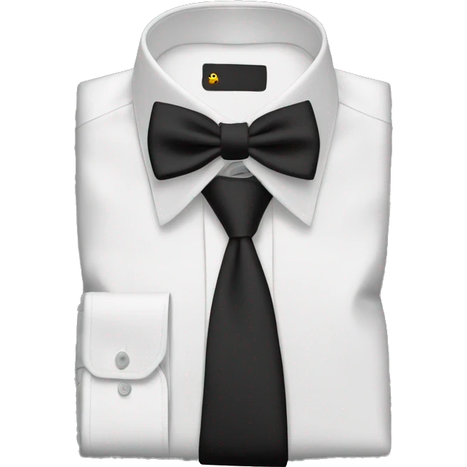 White extreme cutaway collar shirt with black tie in a windsor knot  emoji