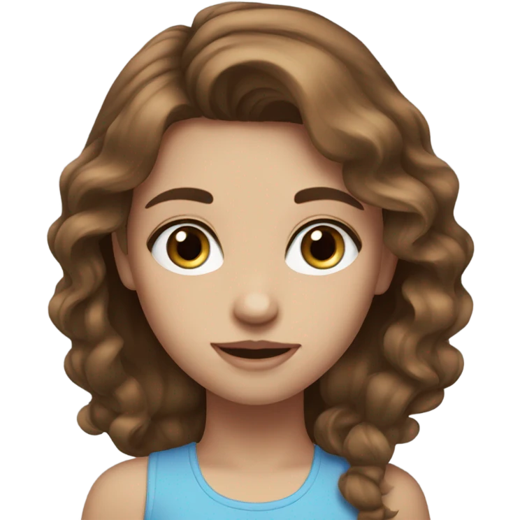 brown hair blue eyes girl  emoji
