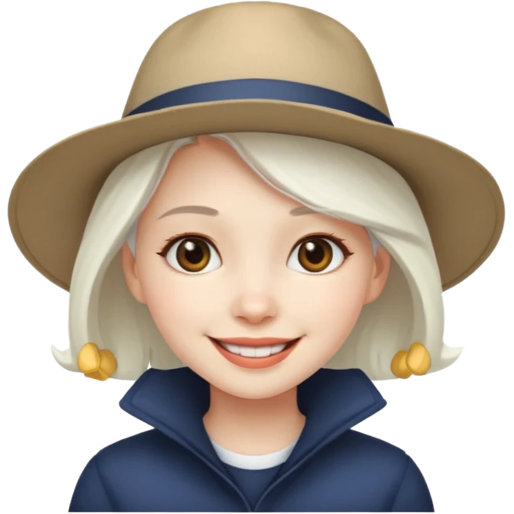 white haired hatted girl emoji