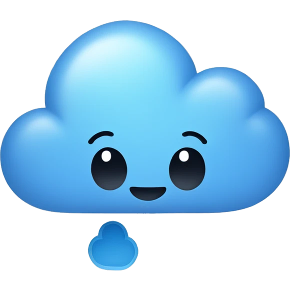 Blue cloud with white tick in middle emoji