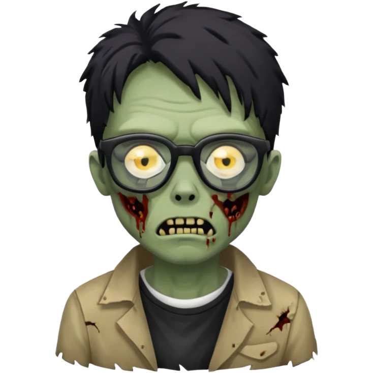 zombie wtih black glasses  emoji