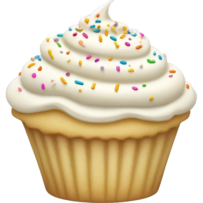 vanilla cupcake with vanilla sprinkles emoji