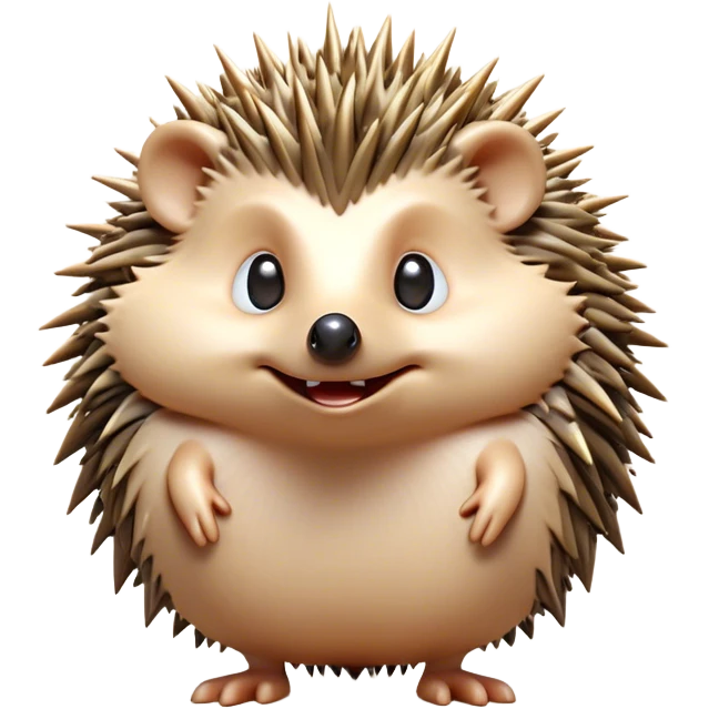 Cinematic Comical Hedgehog Portrait Emoji, Head tilted dramatically with an exaggeratedly surprised expression and wide, comically expressive eyes, featuring a small, spiky body with quills that seem to dance with playful energy, Simplified yet hilariously expressive features, highly detailed, glowing with a slightly sassy woodland glow, high shine, dramatic yet playful, stylized with an air of cheeky hedgehog mischief, soft glowing outline, capturing the essence of a meme-worthy hedgehog that looks ready to roll its way into viral fame! emoji