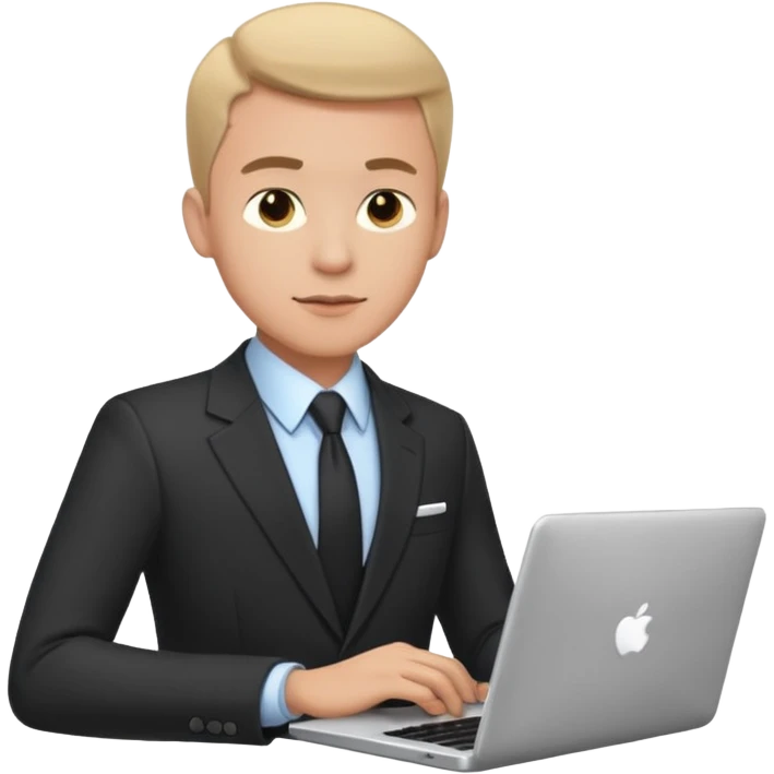 сделай мне мужчину бизнес аналитика котрый очен крутой в костюме и с компом  emoji