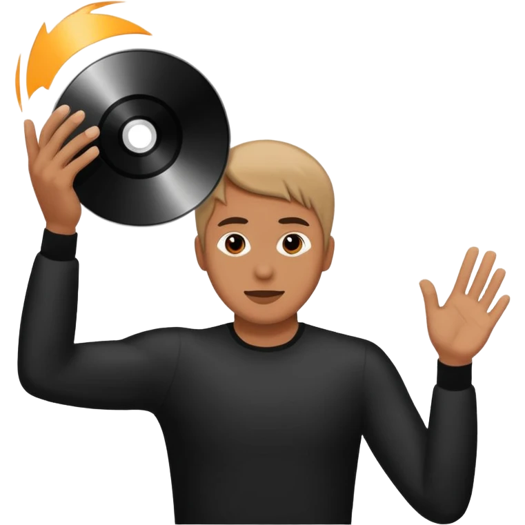 Person throwing a black cd emoji