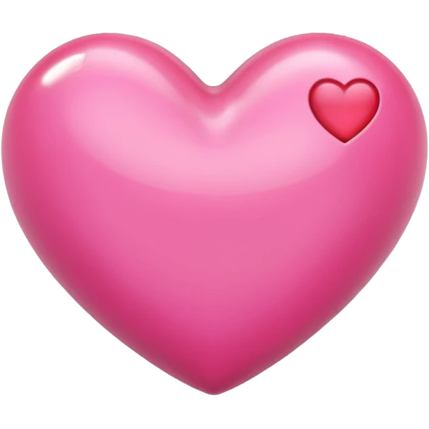 Apple-style 3D emoji of a shiny pink  heart, smooth and glossy surface, simple and elegant design, no background. emoji