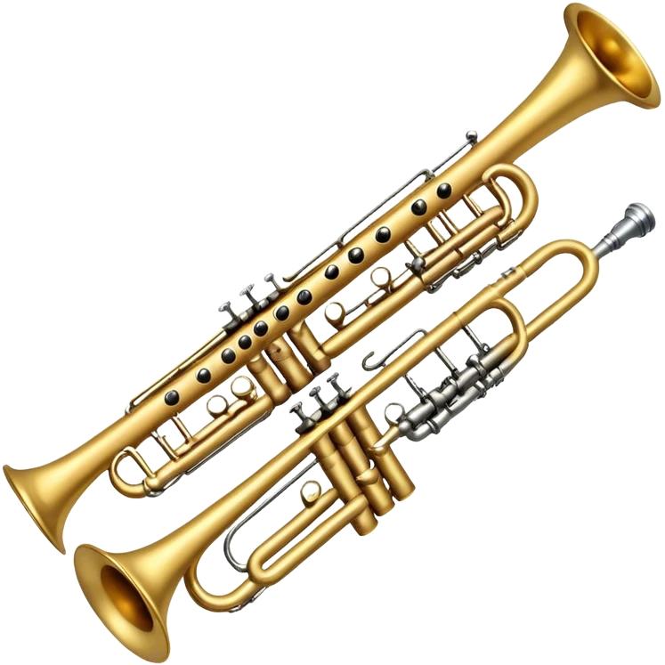 Clarinet and a trumpet next to each other  emoji