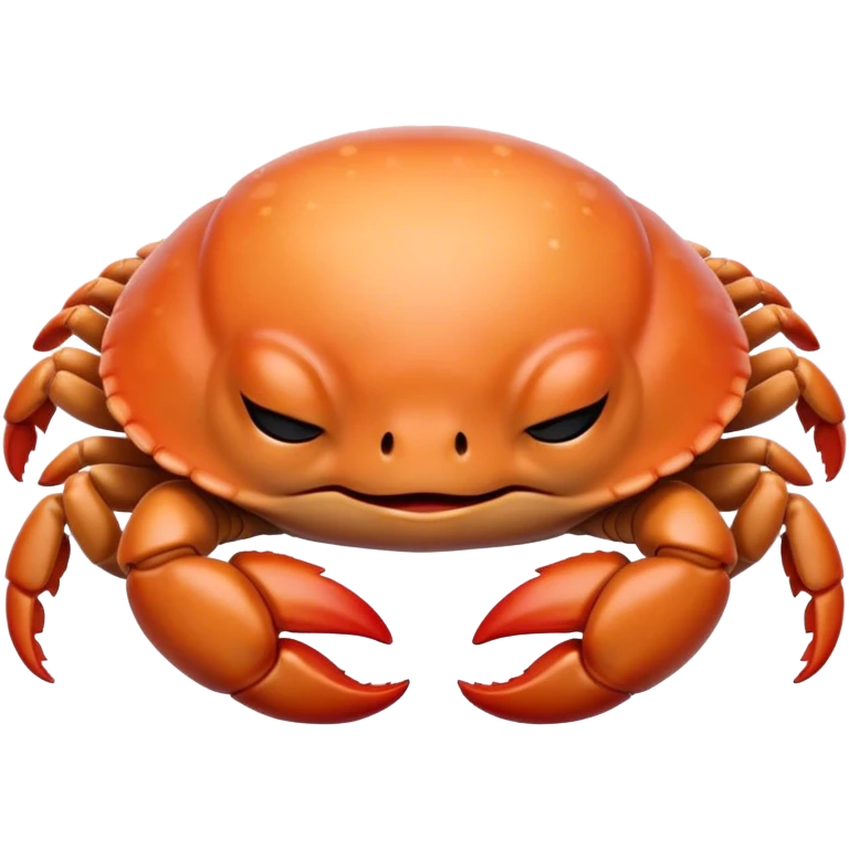 Meme-Worthy Cute Sleeping Baby Crab Portrait Emoji, Head and body resting peacefully with a contented smile, showcasing a petite, delicately armored form and eyes gently closed in serene slumber, Simplified yet adorably endearing features, highly detailed, glowing with a soft, drowsy coastal light, high shine, relaxed and utterly lovable, stylized with an air of playful laziness, soft glowing outline, capturing the essence of a sleeping baby crab that feels destined to become the next viral icon of adorable rest! emoji