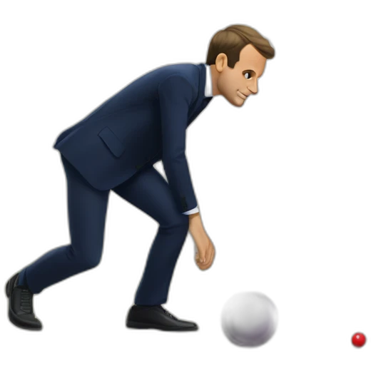 Emmanuel Macron qui joue à la pétanque  emoji