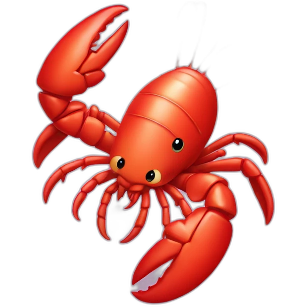 shy lobster with hearts emoji