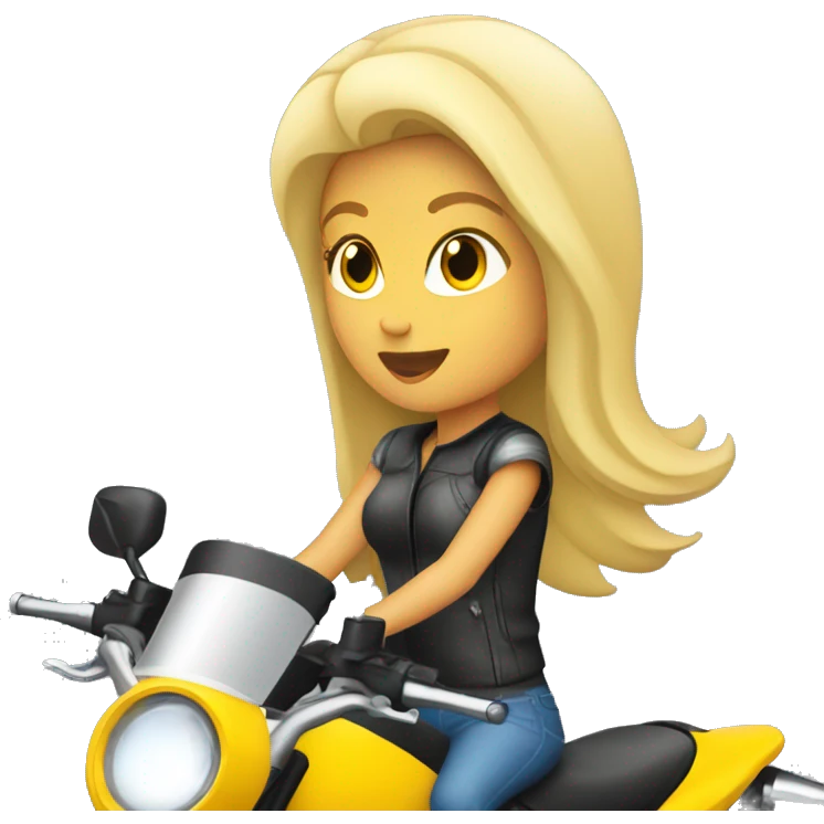 Blonde woman riding sport motorcycle emoji