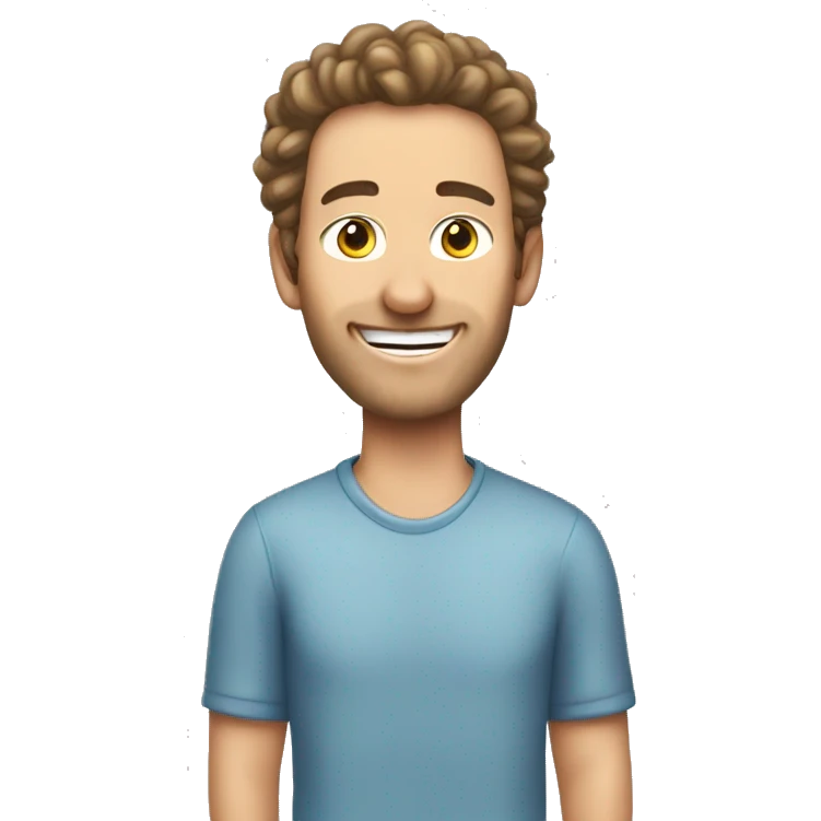 alex fried - white guy without eyebrows and a bandana and a side part with a cheeky smile emoji