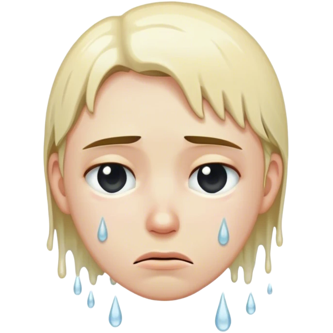 A wet person drained, and sad looking down, feeling like quitting emoji