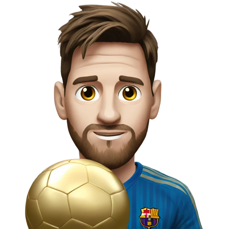 messi with the golden ball emoji
