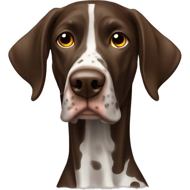 brown Braque Francais dog French Pointer, dark brown roan  emoji